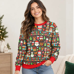 Dipaliz santa ugly sweater crewneck aop polyester cotton - sweatshirts