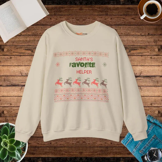 Cozy Up in Santa’s Heavy Blend Crewneck Sweatshirt - s / Sand