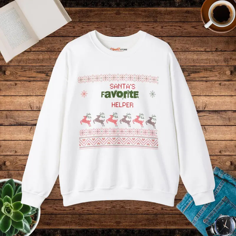 Cozy Up in Santa’s Heavy Blend Crewneck Sweatshirt - s / White