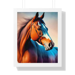 Framed Vertical Poster - Elegant Brown Horse Art - Dipaliz - 16″ x 20″ / White - Posters Prints & Visual Artwork