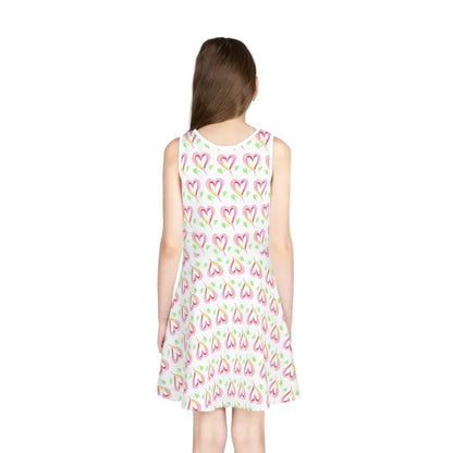 Turn Heads in a Sassy Pink Hearts Sleeveless Sundress - All Over Prints