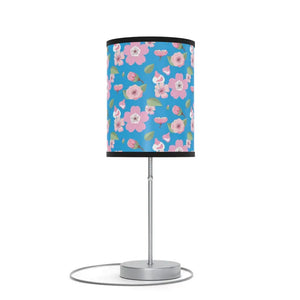 Home Decor - Chic Silver Lamp Shade us Ca Plug - Pink Flowers - Dipaliz Black / one Size