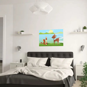 Cartoon Animal Satin Posters Premium 210gsm Quality Art - Dipaliz - 36″ x 24″ - Prints & Visual Artwork