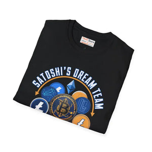 Satoshi Dream Team Unisex Crypto Tee - Bold Bitcoin Style - Dipaliz - T-shirts