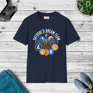 Satoshi Dream Team Unisex Crypto Tee - Bold Bitcoin Style - Dipaliz - Navy / s - T-shirts