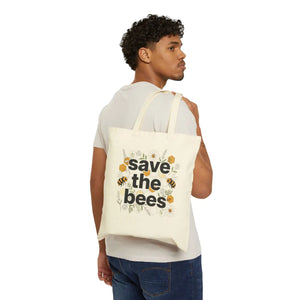 Bees Canvas Tote - Bee Conservation Grocery Bag - Dipaliz - Bags