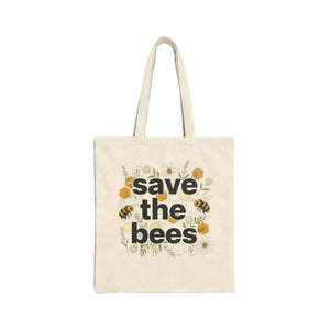 Bees Canvas Tote - Bee Conservation Grocery Bag - Dipaliz - Bags
