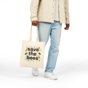 Bees Canvas Tote - Bee Conservation Grocery Bag - Dipaliz - Bags