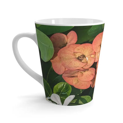 Sip Style with Red Flowers Latte Mug for Cozy Elegance - 12oz