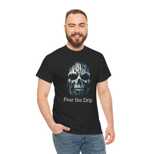 Spooky Halloween Mask Heavy Cotton Tee Fear the Drip - Dipaliz - T-shirts