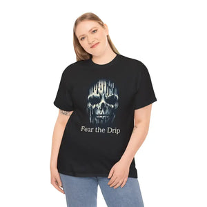 Spooky Halloween Mask Heavy Cotton Tee Fear the Drip - Dipaliz - T-shirts