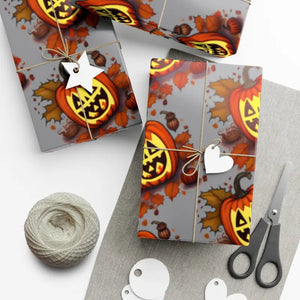 Scary Halloween Pumpkin Gift Wrap Papers - Spooky Design - Dipaliz - 30’’ x 144’’ / Satin - Wrapping Paper