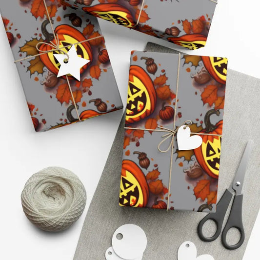 Spooky Halloween Pumpkin Gift Wrap for Scary Surprise - 30’’ x 72’’ / Matte Home Decor