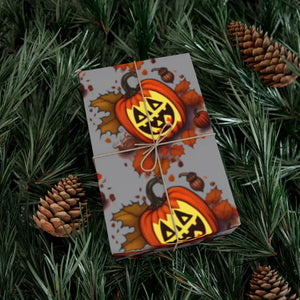 Scary Halloween Pumpkin Gift Wrap Papers - Spooky Design - Dipaliz - Wrapping Paper