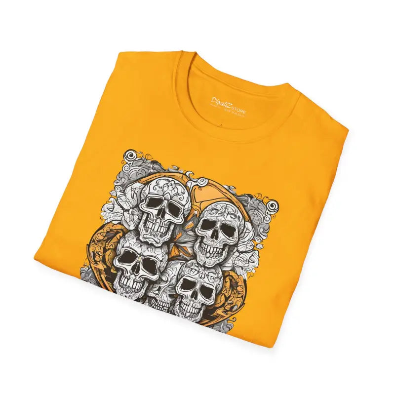 Scary Skulls in Halloween Themed Unisex Softstyle T-shirt