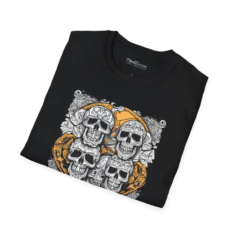 Scary Skulls in Halloween Themed Unisex Softstyle T-shirt