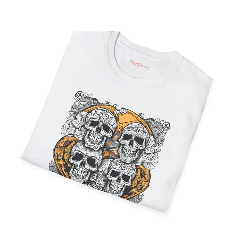 Scary Skulls in Halloween Themed Unisex Softstyle T-shirt