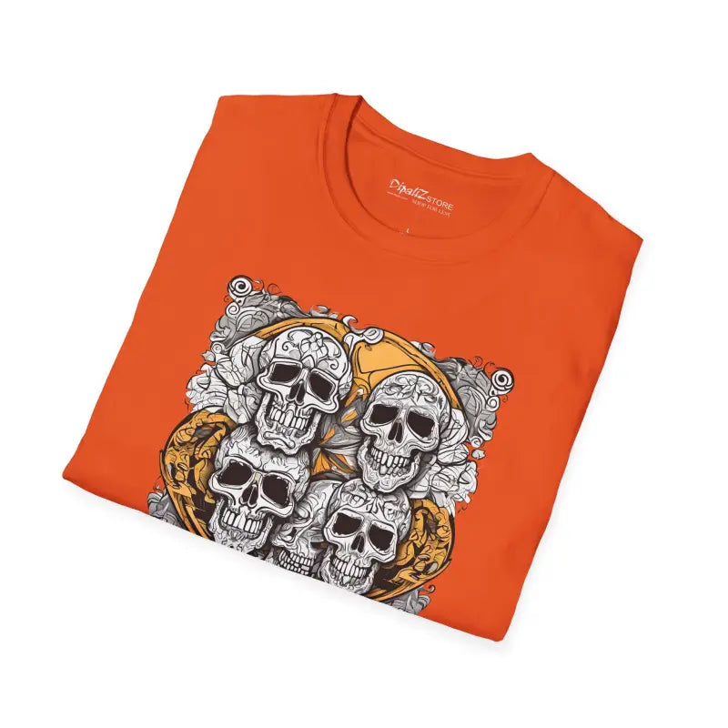 Scary Skulls in Halloween Themed Unisex Softstyle T-shirt