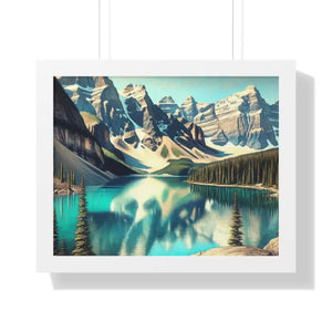 Scenic Framed Poster Mountain Landscape Home Office Decor - Dipaliz - 20’’ x 16’’ / White - Posters Prints & Visual