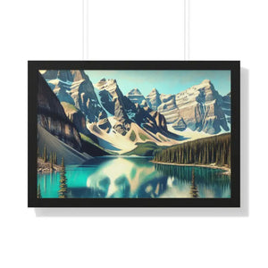 Scenic Framed Poster Mountain Landscape Home Office Decor - Dipaliz - 30’’ x 20’’ / Black - Posters Prints & Visual