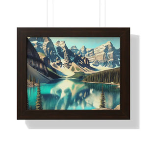Scenic Framed Poster Mountain Landscape Home Office Decor - Dipaliz - 14″ x 11″ / Walnut - Posters Prints & Visual