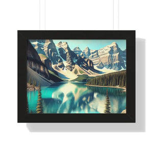 Scenic Framed Poster Mountain Landscape Home Office Decor - Dipaliz - 16″ x 12″ / Black - Posters Prints & Visual