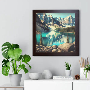 Scenic Framed Poster Mountain Landscape Home Office Decor - Dipaliz - Posters Prints & Visual Artwork