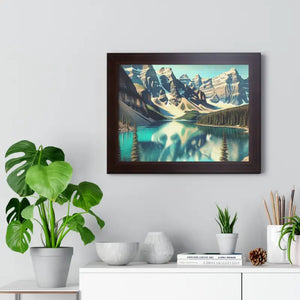 Scenic Framed Poster Mountain Landscape Home Office Decor - Dipaliz - Posters Prints & Visual Artwork