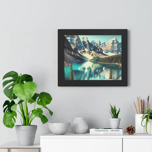 Scenic Framed Poster Mountain Landscape Home Office Decor - Dipaliz - Posters Prints & Visual Artwork