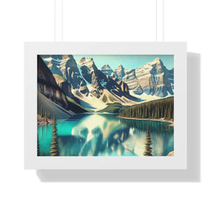 Scenic Framed Poster Mountain Landscape Home Office Decor - Dipaliz - 16″ x 12″ / White - Posters Prints & Visual
