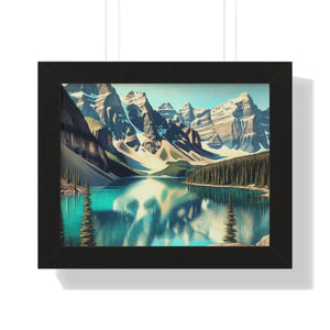 Scenic Framed Poster Mountain Landscape Home Office Decor - Dipaliz - 14″ x 11″ / Black - Posters Prints & Visual
