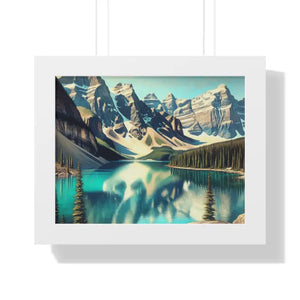 Scenic Framed Poster Mountain Landscape Home Office Decor - Dipaliz - 14″ x 11″ / White - Posters Prints & Visual