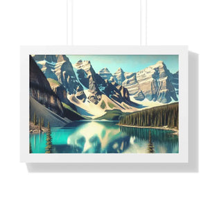 Scenic Framed Poster Mountain Landscape Home Office Decor - Dipaliz - 24″ x 16″ / White - Posters Prints & Visual