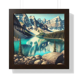 Scenic Framed Poster Mountain Landscape Home Office Decor - Dipaliz - 16″ x / Walnut - Posters Prints & Visual Artwork