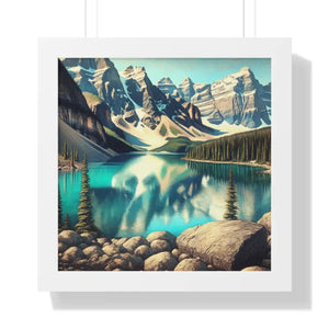Scenic Framed Poster Mountain Landscape Home Office Decor - Dipaliz - 16″ x / White - Posters Prints & Visual Artwork