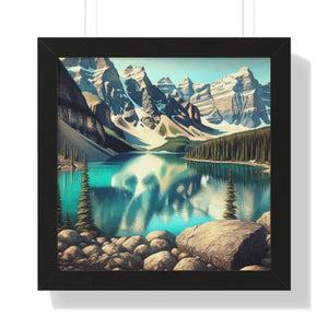 Scenic Framed Poster Mountain Landscape Home Office Decor - Dipaliz - 16″ x / Black - Posters Prints & Visual Artwork