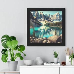 Scenic Framed Poster Mountain Landscape Home Office Decor - Dipaliz - Posters Prints & Visual Artwork