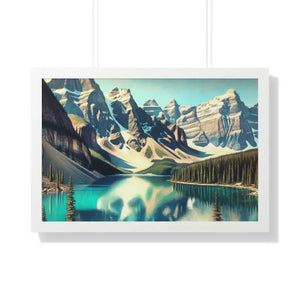 Scenic Framed Poster Mountain Landscape Home Office Decor - Dipaliz - 30’’ x 20’’ / White - Posters Prints & Visual