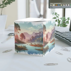 Wilderness Note Cube with Calming Outdoor Scenery - Dipaliz - White / one Size - Notepads