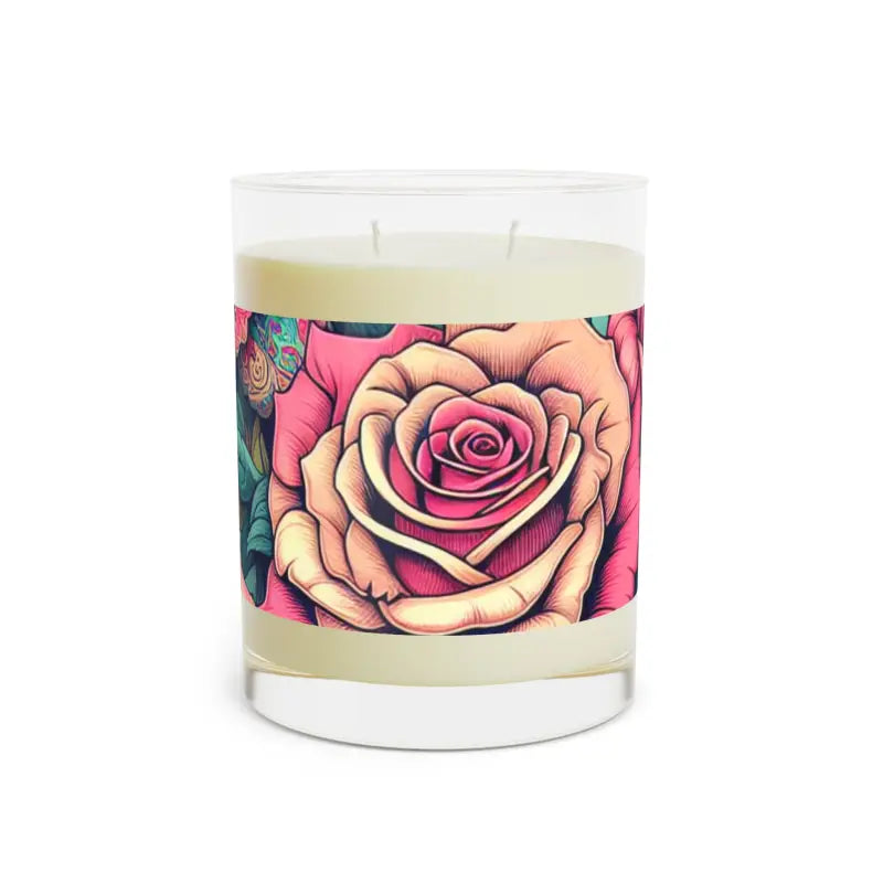 Scented Candle Magic: 11oz Soy Wax with Roses Fragrance - Home Decor