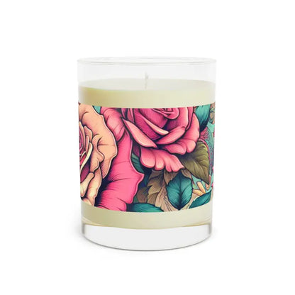 Scented Candle Magic: 11oz Soy Wax with Roses Fragrance - Home Decor