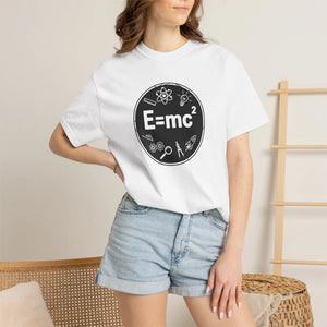 Science Icon E=mc T-shirt, Physics Graphic Tee for Students & Teachers - T-shirts - m