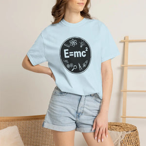 Science Icon E=mc T-shirt, Physics Graphic Tee for Students & Teachers - T-shirts - m