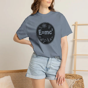 Science Icon E=mc T-shirt, Physics Graphic Tee for Students & Teachers - T-shirts - m