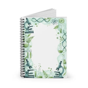 Spiral Notebook - Green Chemistry Microscope Journal Design - Dipaliz - one Size - Paper Products