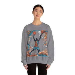 American Basketball Crewneck Sweatshirt Mid-dunk Action - Dipaliz - Sweatshirts
