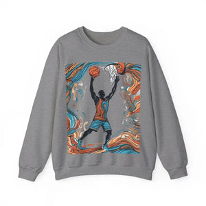 American Basketball Crewneck Sweatshirt Mid-dunk Action - Dipaliz - Sweatshirts