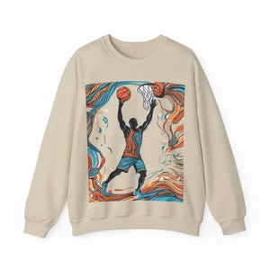 American Basketball Crewneck Sweatshirt Mid-dunk Action - Dipaliz - Sweatshirts