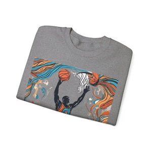 American Basketball Crewneck Sweatshirt Mid-dunk Action - Dipaliz - Sweatshirts