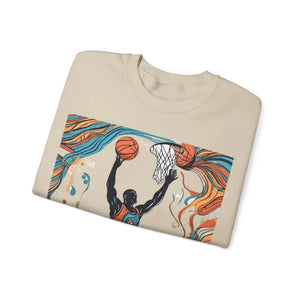 American Basketball Crewneck Sweatshirt Mid-dunk Action - Dipaliz - Sweatshirts